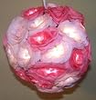 Pink White Silk Rose Ball Chandelier Lamp Light