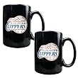 Los Angeles Clippers NBA 2pc Black Ceramic Mug Set - Primary Logo