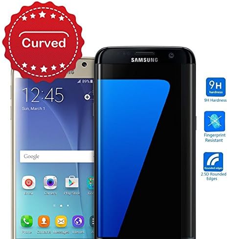 Samsung S7 edge High Grade Full Cover Curved Tempered Glass Screen Protector (1 Pack) Super Hard 0.33mm By Kengadget 2.5d-Extreme Hard Series ( S7 Edge Transparent )