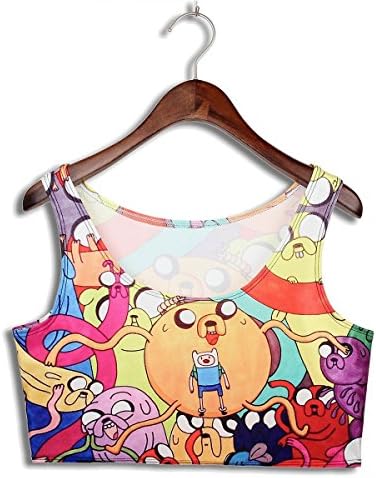 LoveLiness Womens Adventure Time Digital Print Sleeveless Tank Top Vest (One Size, Multicolor)