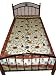 Cream Red Floral Print Cotton Bedsheet Twin Throw Bedspread Throw