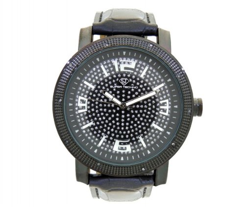 Super Techno Mens Diamond Watch 0.10ct