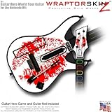 Big Kiss Red on White Skin fits Band Hero, Guitar Hero 5 & World Tour Guita ....