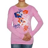 Womens Diesel Pink Long Sleeve Designer Top - X-Large