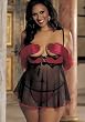 Crinkle Bengaline And Polka Dot Lace Shelf Bra Babydoll