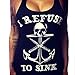 Lookatool Women Boat Anchor Skull Printing Vest Sleeveless Blouse Tank Tops (XL)