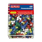 Produkt-Bild: Herlitz 8859142 Pinnwandnadel bzw. Organisationsnadel, 23mm, farbig sortiert, in der 400er Transparentbox