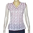 Elegant Top White Cotton Embroidered Kurti Size S