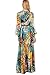 ACEVOG Women Summer Tropical Flower Printed Chiffon Long Sleeve Beach Dress