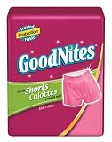 Goodnites Shorts For Girls, Small/Medium, 14-Count Packages (Pack of 4)