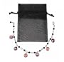 Bracelet - B271 - Lampwork, Fire Polished Glass and Swarovski (tm) Crystal Beads - Adjustable to Fit + Matching Organza Bag ~ B x W and Pink