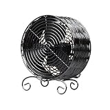 7 Natural Rattan Desktop Fan - Black Round