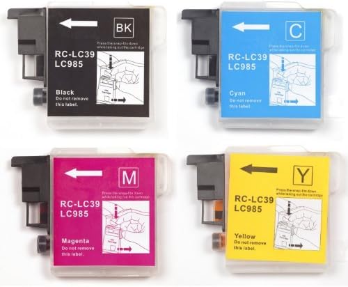 Brother LC39, LC985, C/Y/M/BK - Multipack Set of 4 Brother Compatible Ink Cartridges for Brother DCPJ125, DCPJ315W, DCPJ515W, MFCJ265W, MFCJ410, MFCJ415W, MFCJ220 Printer Inks (Contains: LC985BK, LC985C, LC985Y, LC985M) Double Capacity In Stock Supplied by Delcomcomputers & Wantmoreink