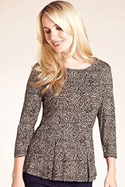 Petite Animal Print Peplum Stretch Top