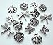 Spring Time Push Pins, Metal Push Pins, 16pc Set, Antique Silver