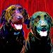 Chocolate Lab Art Print on Canvas