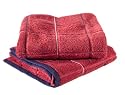 Buscher 20175-230 Duschtuch Set 2 teilig Baumwoll Jacquard garngef&auml;rbt rot