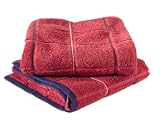 Produkt-Bild: Buscher 20175-230 Duschtuch Set 2 teilig Baumwoll Jacquard garngef&auml;rbt rot