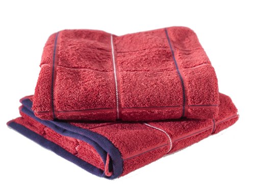 Buscher 20174-230 Handtuch Set 2 teilig Baumwoll Jacquard garngefärbt rot