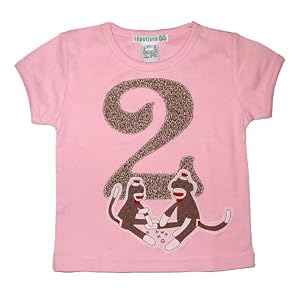 2nd Birthday Sock Monkeys at Play Pink Shirt