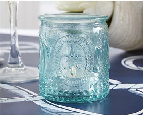 Vintage Blue Glass Tealight Holder (set of 8)