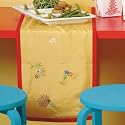 Sakura Silk Embroidered Lemon Table Runner 60"
