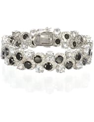 Round White and Black CZ Bracelet