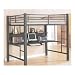 Coaster Full Size Metal Loft Bed with Computer Workstation in Black