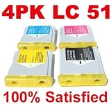 51Llv4aDtML. SL160  High Yield 4 PK Brother LC51 Compatible Ink Cartridges PrintPayLess Brand for Brother Copy Machine:DCP 540CN, DCP 560CN, DCP 750CW, DCP 750CN, DCP 770CW.