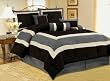 Soft Micro Suede Oversized King (104x94") Comforter Set Bedding-in-a-bag, Black / Grey - King
