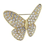 Gold Tone Studded Butterfly Animal Pin