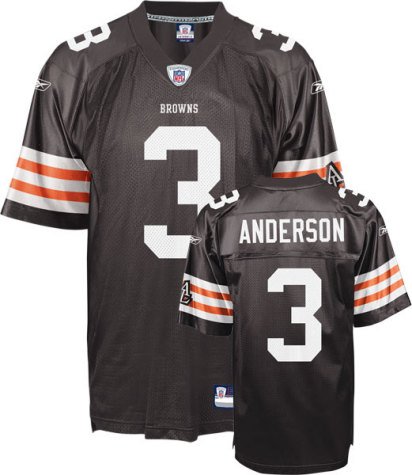Men`s Cleveland Browns #3 Derek Anderson Team Replica Jersey - L