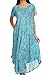 Sakkas Lila Freckled Dyed Cap Sleeve Scoopneck Long Caftan Dress/Cover Up