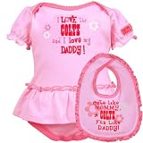 NFL Infant/Toddler Girls' Indianapolis Colts Skirted Bodysuit & Bib Set (Team Color, 3-6M)