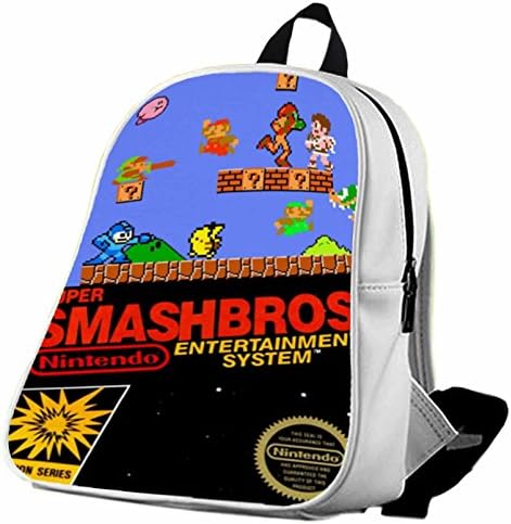 Super Smash Bros Retrofied School Bag / Color White / Size Large