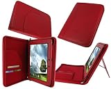 rooCASE Executive Portfolio (Red) Leather Case Cover with Landscape / Portrait View for Asus Eee Pad Transformer PRIME 10.1-Inch TF201 Tablet