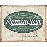 (13x16) Remington Guns Rifles Hunting In All Weather Logo Distressed Retro Vintage Tin Sign , 16x12