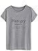 FV RELAY Women's Fitted Han.gry Print Crew Neck Short Sleeve Tee Shirt Top Gray