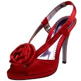 Luichiny Women's Gettin Hitched Sandal,Red Satin,9 M US