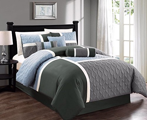Chezmoi Collection 7 Piece Quilted Patchwork Comforter Set