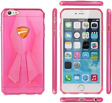 iPhone 6 Plus Case, Case4fun [SportsCar Series] iPhone 6 Plus (5.5) Soft Flexible Gel TPU Case [Shock-Dispersion] [Slim Fit] Pink