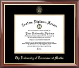 University of Tennessee at Martin Skyhawks - Embossed Seal - Mahogany Gold Trim - Diploma Frame