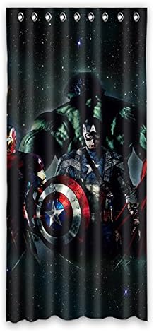 XIANXIAN Custom Captain American Pattern Window Curtain Polyester 50"x108" (1 piece)