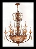 12 Light Etruscan Gold Crystal Centerhall Chandelier Gold Leaf Finish 33