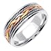 Handmade Wedding Band With Comfort Fit 14K Tri-Color-color Gold Can Also Be Made In Platinum or Other Colors 18K And 24K Is Also Available 7mm
