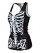 Pink Queen Hot Women Skeleton Printed Sleeveless T Shirt Vest Tank Tops (Skull-1)