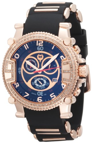 Brillier Men's 02.3.3.1.11.05 Grand Master Tourer Rose-Tone Black Rubber Watch