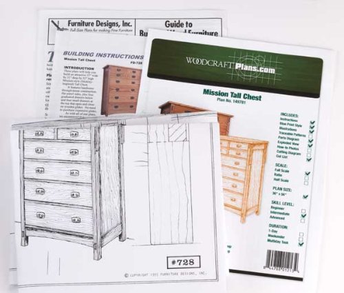 Woodworking Paper Plan to Build Mission Tall Chest