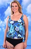 Beach Belle Bubble Blooms Blouson Tankini Swimsuit - Women's Swimsuit Plus Size Swimsuits