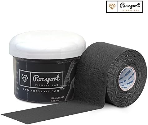 Incredible Tape Premium Kinesiology Tape (Black) with *FREE* Ebook &amp; portable *CASE* Injury and Performance. Latex Free, Water Resistant